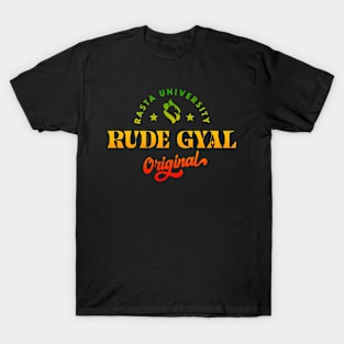 Rasta University Rude Gyal Original Rasta Colors Reggae T-Shirt